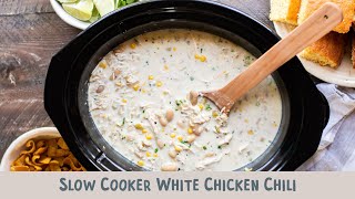 Slow Cooker White Chicken Chili [upl. by Airdnek314]