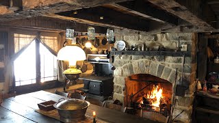 Constructing an authentic stone fireplace in the 1800s log cabin restoration￼ [upl. by Ileak285]