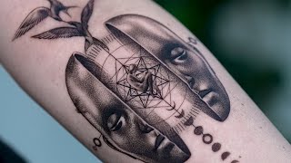 Black and gray Spiritual tattoo  TIMELAPSE  3RL [upl. by Pan]