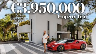 Inside a €3950000 New Modern House with a rooftop in Marbella Golden Mile La Carolina [upl. by Edualcnaej]