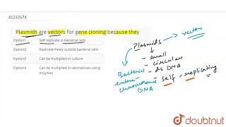 Plasmids are vectors for gene cloning because they [upl. by Arst]