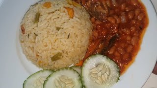 vegetable season rice tin mackerel with bake bean🍛 [upl. by Sidon]