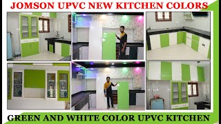 New Kitchen Colors IdeasNew UPVC Modular Kitchen ColorsGreen And White Color UPVC Modular Kitchen [upl. by Ydissac364]