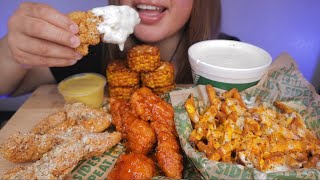 ASMR WINGSTOP MUKBANG CRISPY TENDERS VOODOO FRIES amp CAJUN CORN NO TALKING [upl. by Mayhew]