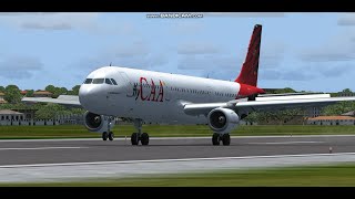 flyCAA A321 Kinshasa NDjili Airport FZAA Landing FS9 [upl. by Low]