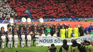 Lhommage du Parc des Princes aux victimes des attentats du 13 novembre [upl. by Enerol]