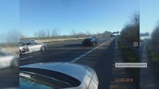 NRW Hochzeitsgesellschaft in Luxusautos blockiert Autobahn A3 [upl. by Llerehs]