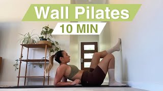 10 Min WALL PILATES ABS WORKOUT  28 Day Wall Pilates Challenge  Day 3 amp 14 [upl. by Garap523]