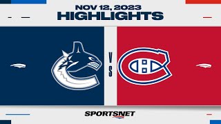 NHL Highlights  Canucks vs Canadiens  November 12 2023 [upl. by Schindler289]