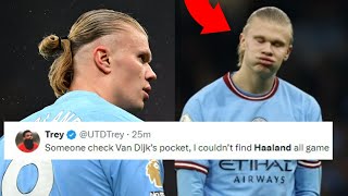 FOOTBALL WORLD REACT TO ERLING HAALAND VS LIVERPOOL  HAALAND REACTIONS [upl. by Delahk]