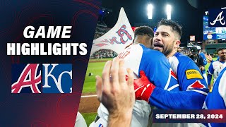 Braves vs Royals Game Recap 92824  MLB Highlights  Atlanta Braves [upl. by Anikat]