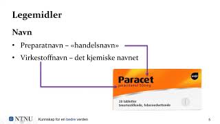 Farmakologi  1 Generelt om legemidler [upl. by Eenehs]