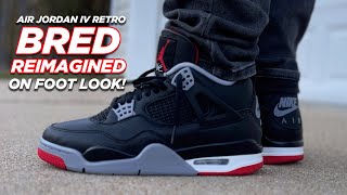 EARLY LOOK Air Jordan 4 BRED REIMAGINED 2024  This TUMBLED LEATHER is AMAZING [upl. by Matty534]