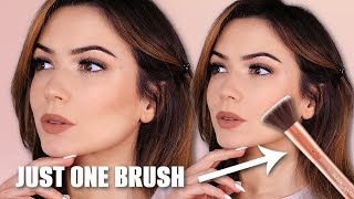 How To Apply Foundation Concealer Blush Contour amp Highlight Using Just One Brush [upl. by Karly]