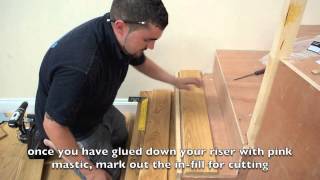 How to fit a wood floor on stairs using a nosing [upl. by Asina93]