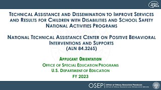 84326S Competition Webinar National TA Center on Positive Behavioral Interventions and Supports [upl. by Tiernan]