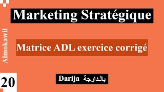 20 Marketing stratégique la matrice ADL exercice corrigé cas pratique [upl. by Chader622]