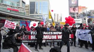 MC Mohammed Ali aka Socialist Hip Hop at the Toronto Rally for a 14 Minimum Wage [upl. by Sidoon]