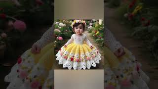 Crochet baby frock new❤️frock dressbaby frockshorts youtubeshorts [upl. by Mateusz]