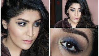 Indian Drugstore Makeup Tutorial  Royal Blue Smokey Eye Look [upl. by Barb]