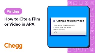 How to Cite a Film or Video in APA  Chegg [upl. by Aidan]