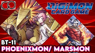 BT11 Phoenixmon  Marsmon Rush Digimon Card Game [upl. by Quincy348]