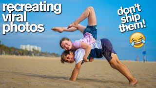 RECREATING VIRAL COUPLES PHOTOS Acrobat vs Gymnast [upl. by Aniz363]