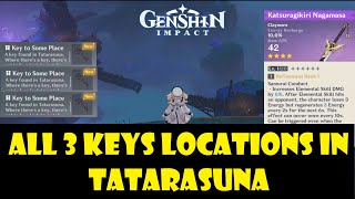 key to some place genshin impact all 3 keys chest locations in tatarasuna amp Gate [upl. by Icaj]