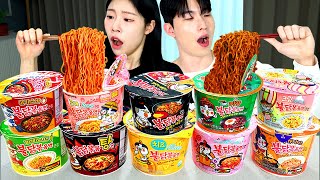 ASMR MUKBANG 편의점 직접 만든 불닭 떡볶이 소세지 치킨 먹방 amp 레시피 FIRE NOODLES AND Tteokbokki EATING [upl. by Ripley]