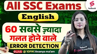 All SSC Exams Error Detection  Error Detection Pyqs By Ananya Maam Learn With Tricks [upl. by Wallford]