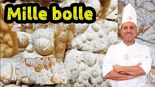 CHIACCHIERE DI CARNEVALE MILLE BOLLERicetta spettacolare fatta in casa con pochi ingredienti [upl. by Enyallij]