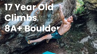 17 Year OId Climbs 8AV12 Boulder Bullworker  Reuben Langlands [upl. by Enened138]