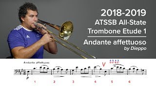 20182019 ATSSB AllState Trombone Etude 1  Voxman Pg 43 Andante affettuoso [upl. by Llerrehc]