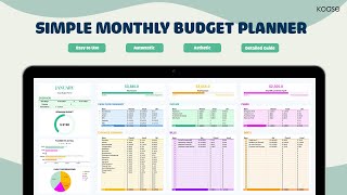 Best Budget Planner for Beginner in 2024  Simple Monthly Budget Planner for Google Sheets [upl. by Ttreve]