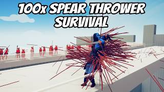 100x Spear Thrower Survival 2  Totally Accurate Battle Simulator TABS [upl. by Birkle]