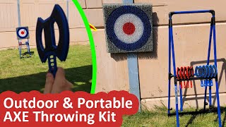 MY Outdoor Backyard Axe Throwing Setup  EastPoint Sports Axe Throw Kit with Portable stand [upl. by Piane]