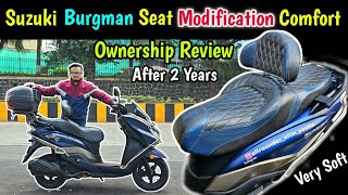 Suzuki Burgman Sofa Seat Modification Ownership Review l Suzuki Burgman Seat Modified l Touring Seat [upl. by Laehcym]