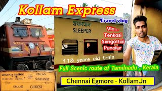 KOLLAM EXPRESS TRAVEL VLOG  Chennai Egmore To Kollam Full journey  Sleeper Class journey [upl. by Ambrosi]