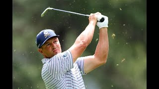 The Masters Bryson DeChambeau owns infamous ‘par 67’ comments to race ahead in storm delayed first [upl. by Adlemy309]