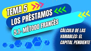 MATEMÁTICAS FINANCIERAS 164 CÁLCULO DEL CAPITAL PENDIENTE DE AMORTIZAR EN EL MÉTODO FRANCÉS [upl. by Danelle]