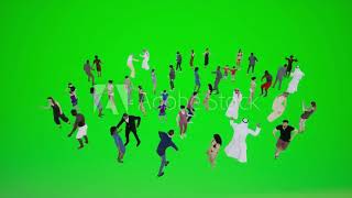 people green screen men and women dancing singing chromakey rendering animation [upl. by Quinby483]