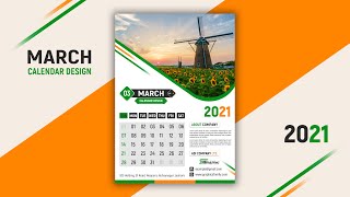 How to create a calendar design in adobe photoshop cc 2021 [upl. by Aicenert]