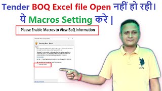 Please Enable Macros to View BOQ information  Tender BOQ Excel File Macros Setting  dscguru2023 [upl. by Ennaitak944]