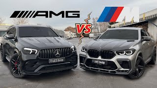 GLE63 S AMG VS BMW X6 M COMPETITION SOUND Comparison Interior Exterior Review [upl. by Anahahs]