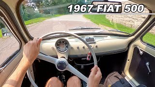 1967 Fiat 500  The 17hp Italian City Car You Need To Drive POV Binaural Audio [upl. by Sergent]