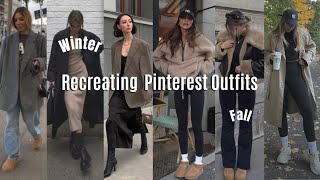 Recreating Pinterest Outfits  Fall Winter Looks [upl. by Nnawaj]