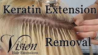 How to Remove Keratin Fusion Hair Extensions  by Vision Hair Extensions [upl. by Llennahc152]