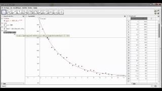 Bestemmelse af halveringstid i GeoGebra [upl. by Bartolomeo]