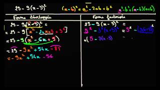 Factoriser  25  9x 3² [upl. by Doug]