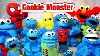 Cookie Monster Collection of 13 Famous Cookie Monsters with Count n Crunch Hugs and Lego [upl. by Juni525]